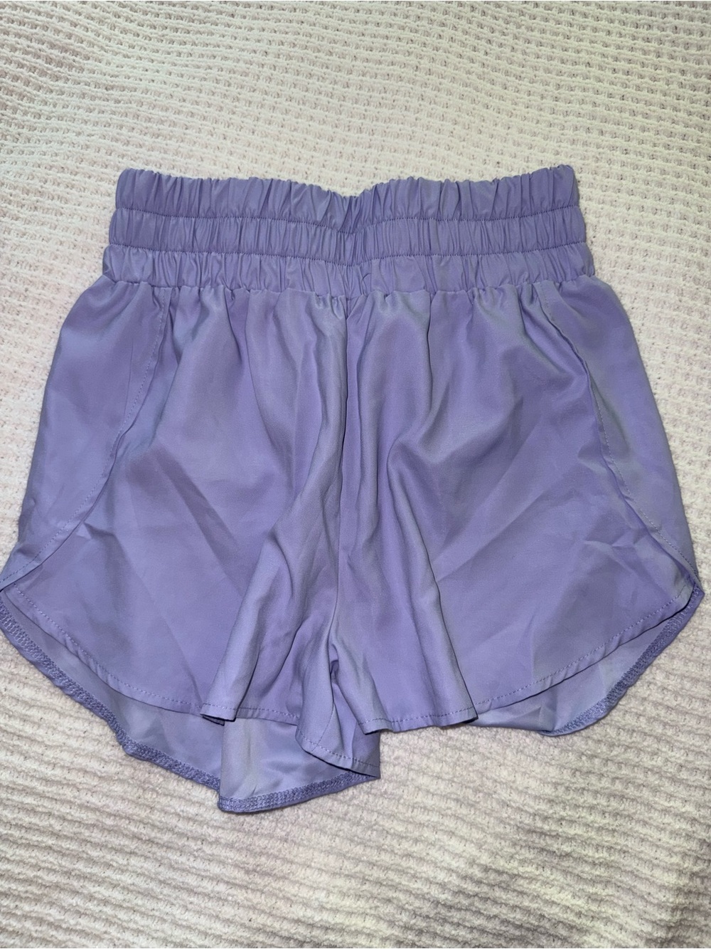 SHEIN Light Lavender Women's Elastic-Waist Athletic Shorts